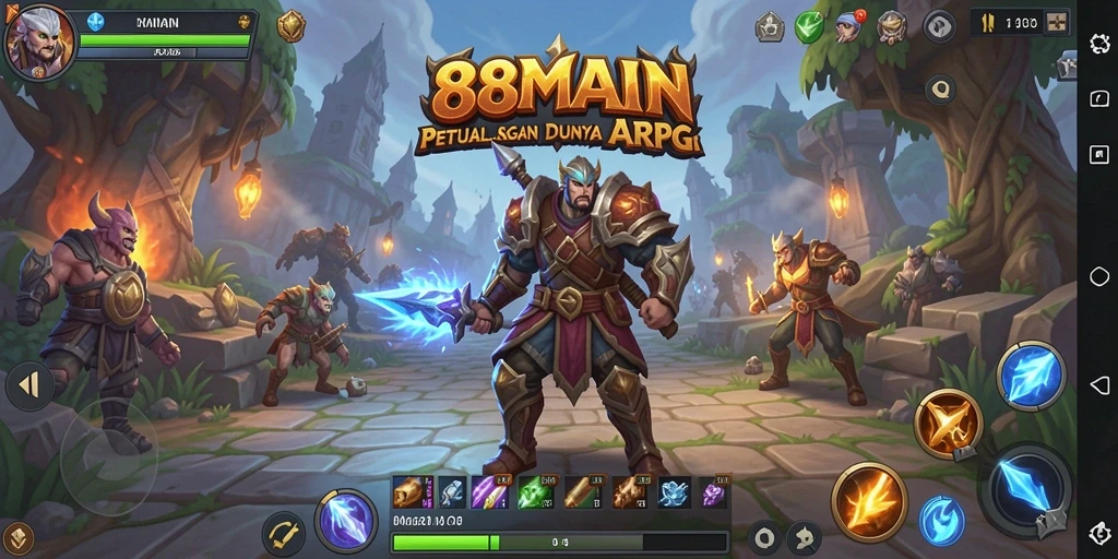 Screenshot utama 88MAIN menampilkan aksi pertarungan yang intens.