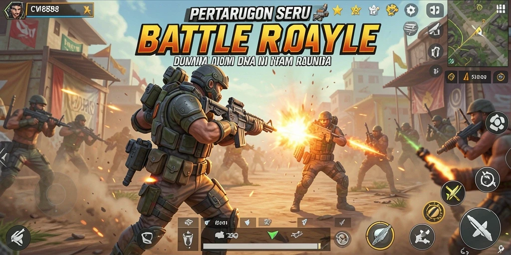 Tangkapan layar CW8888 menampilkan aksi mendebarkan dalam pertempuran Battle Royale.