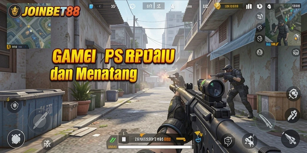 Screenshot utama menunjukkan aksi tembak-menembak seru di JOINBET88.