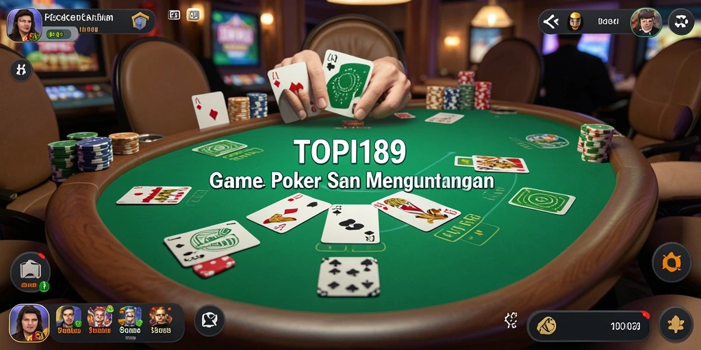 Tampilan gameplay seru di TOPI189 dengan aksi Poker yang mendebarkan.